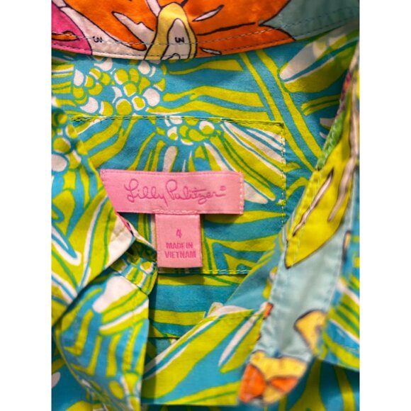 Lilly Pulitzer Daisy Darling print button down shirt Top size 4 - Picture 5 of 5